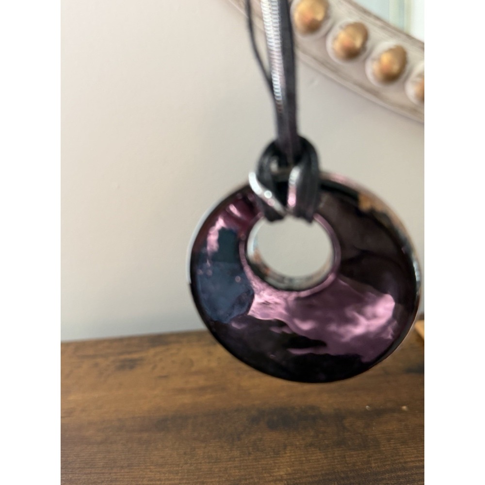 Italian Murano Style Millefiori Glass Pendant Gold Aventurine Necklace 2"‎ - Picture 4 of 8